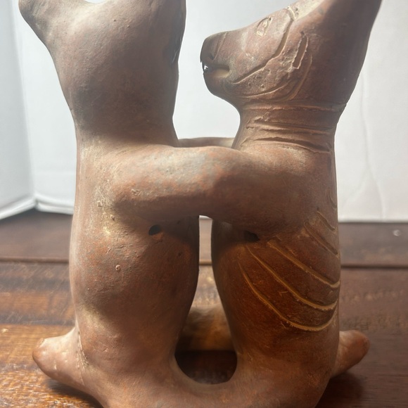 Collectible FolkArt Red Clay Mexican Dancing Dogs - Picture 4 of 7